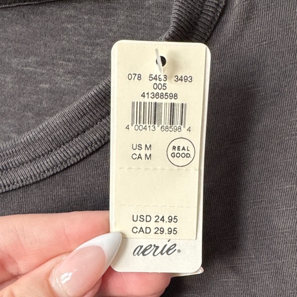 NWT Aerie “Ghosting You” Graphic Tee – Washed Black, Size M - Picture 4 of 10